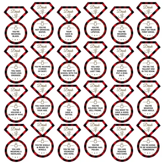 Big Dot of Happiness Drink If Game - Flannel Fling Before the Ring - Buffalo Plaid Bachelorette Party Game - 24 Count {3}
