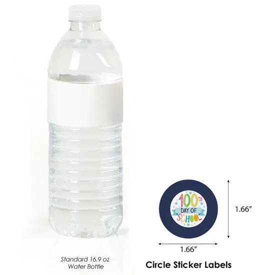Big Dot of Happiness Happy 100th Day of School - 100 Days Party Circle Sticker Labels - 24 Count {4}