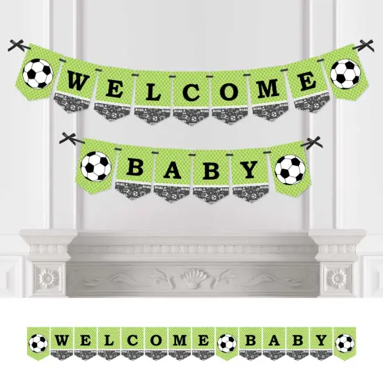 Big Dot of Happiness Goaaal - Soccer - Baby Shower Bunting Banner - Sports Party Decorations - Welcome Baby {1}