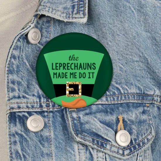 Big Dot of Happiness St. Patrick's Day - 3 inch Saint Paddy's Day Party Badge - Pinback Buttons - Set of 8 {4}