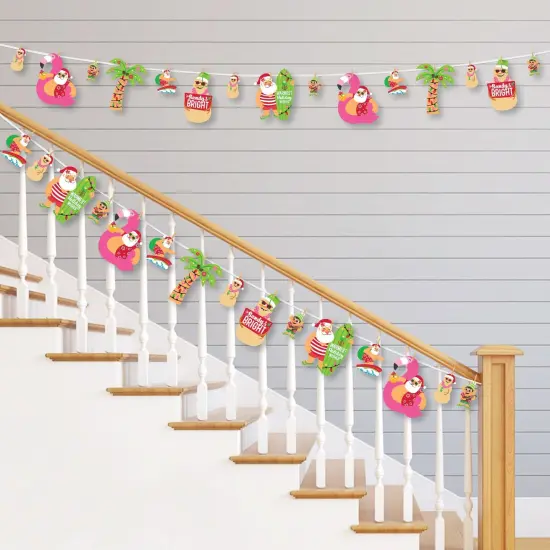 Big Dot of Happiness Tropical Christmas - Beach Santa Holiday Party DIY Decorations - Clothespin Garland Banner - 44 Pc {3}