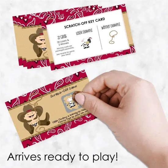 Big Dot of Happiness Little Cowboy - Western Baby Shower or Birthday Party Game Scratch Off Cards - 22 Count {3}