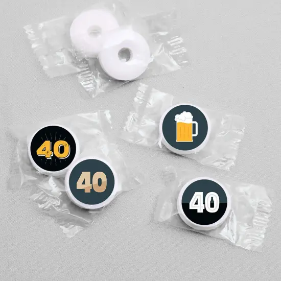 Big Dot of Happiness Cheers and Beers to 40 Years - 40th Birthday Party Round Candy Sticker Favors - Labels Fits Chocolate Candy (1 sheet of 108) {4}