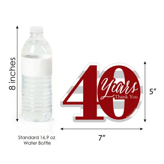 Big Dot of Happiness We Still Do - 40th Wedding Anniversary - Shaped Thank You Cards - Anniversary Party Thank You Cards with Envelopes - Set of 12 {7}