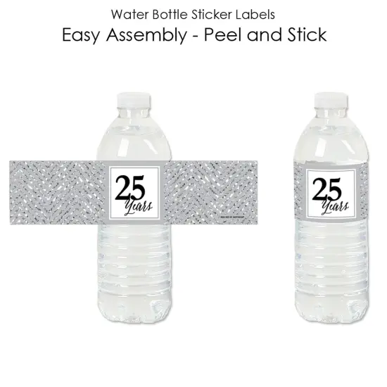 Big Dot of Happiness We Still Do - 25th Wedding Anniversary - Anniversary Party Water Bottle Sticker Labels - Set of 20 {3}