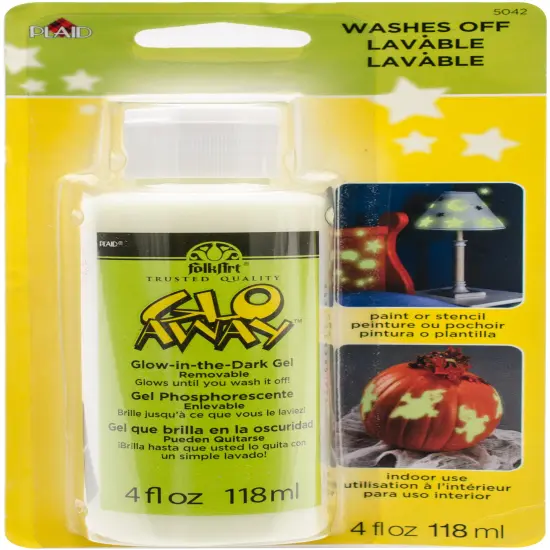 FolkArt Glo Away Removable Glow-In-The-Dark Paint Carded 4oz-Green {1}