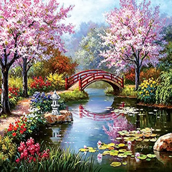 Sunsout Japanese Garden in Bloom 1000 pc Jigsaw Puzzle 36632 {1}