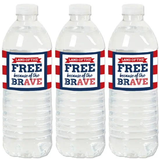 Big Dot of Happiness Happy Veterans Day - Patriotic Water Bottle Sticker Labels - Set of 20 {1}