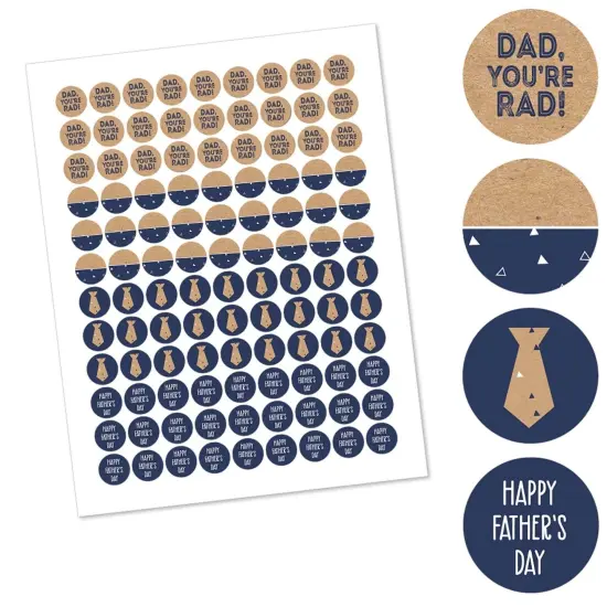 Big Dot of Happiness My Dad is Rad - Father's Day Round Candy Sticker Favors - Labels Fits Chocolate Candy (1 Sheet of 108) {3}