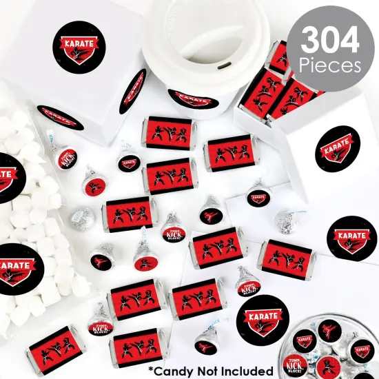 Big Dot of Happiness Karate Master - Martial Arts Birthday Party Candy Favor Sticker Kit - 304 Pc {3}
