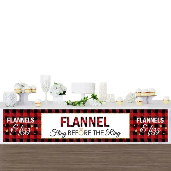 Big Dot of Happiness Flannel Fling Before the Ring - Buffalo Plaid Bachelorette Party Decorations Party Banner {4}
