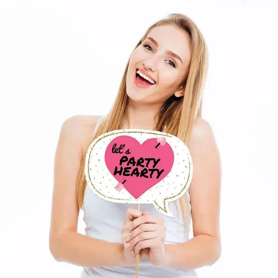 Big Dot of Happiness Funny Be My Galentine - Valentine's Day Photo Booth Props Kit - 10 Piece {3}