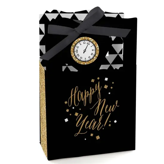 Big Dot of Happiness New Year's Eve - Gold - New Years Eve Party Favor Boxes - Set of 12 {1}