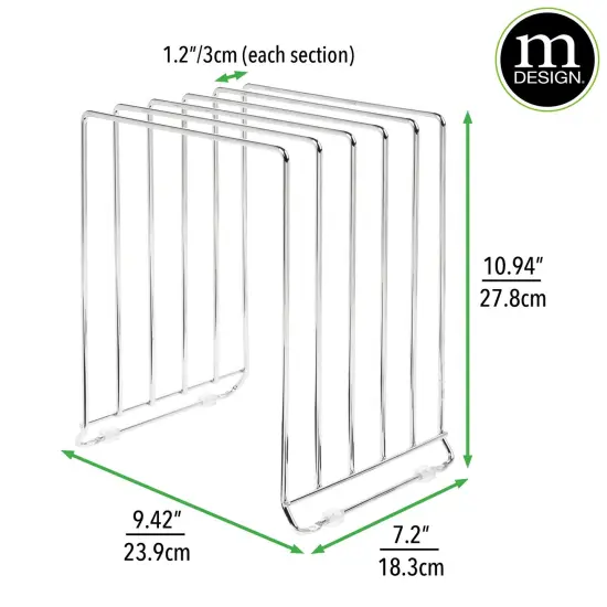 mDesign Metal Wire Pot/Pan Organizer Rack for Kitchen, 5 Slots {3}