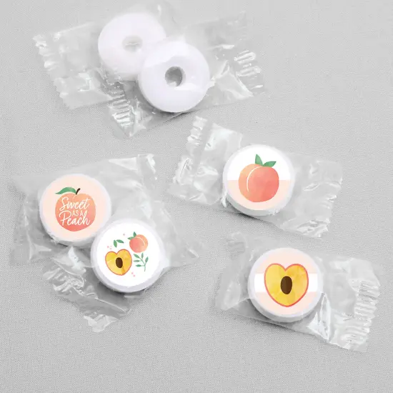 Big Dot of Happiness Sweet as a Peach - Fruit Themed Baby Shower or Birthday Party Round Candy Sticker Favors - Labels Fits Chocolate Candy 108 Ct {4}
