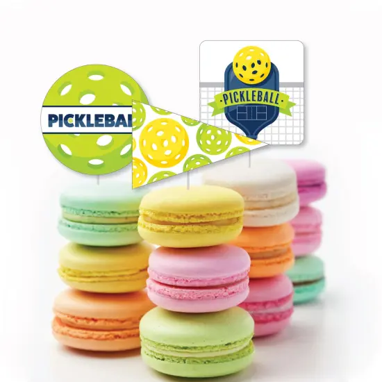 Big Dot of Happiness Let&rsquo;s Rally - Pickleball - Dessert Cupcake Toppers - Birthday or Retirement Party Clear Treat Picks - Set of 24 {7}
