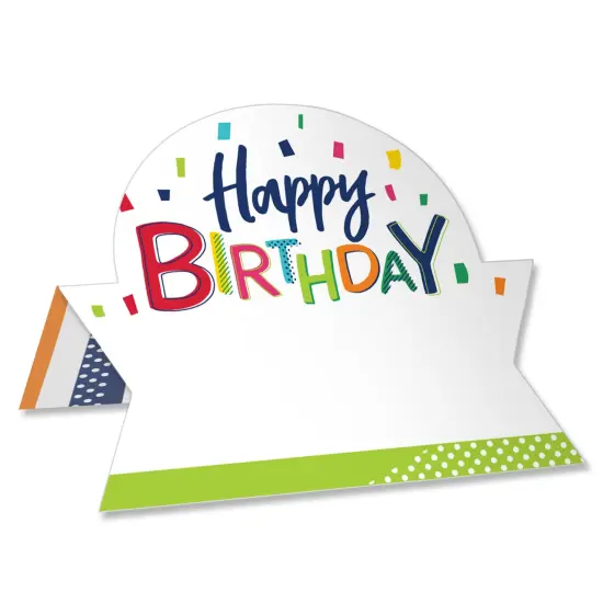 Big Dot of Happiness Cheerful Happy Birthday - Colorful Birthday Party Tent Buffet Card - Table Setting Name Place Cards - Set of 24 {1}