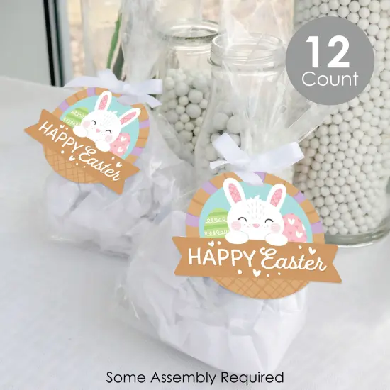 Big Dot of Happiness Spring Easter Bunny - Happy Easter Party Clear Goodie Favor Bags - Treat Bags With Tags - Set of 12 {3}