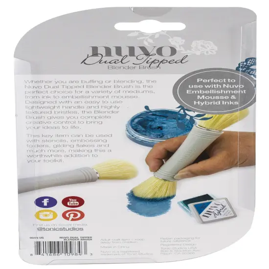 Nuvo Dual Ended Blending Brushes, Professional Art Blending Tool, 2 pack {2}