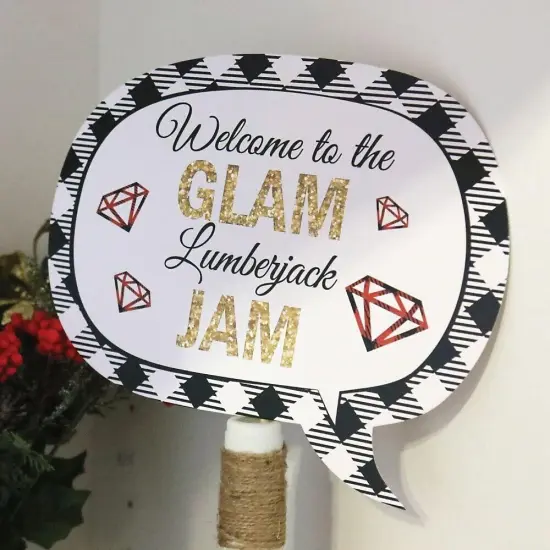 Big Dot of Happiness Funny Flannel Fling Before the Ring - Buffalo Plaid Bachelorette Party Photo Booth Props Kit - 10 Piece {7}