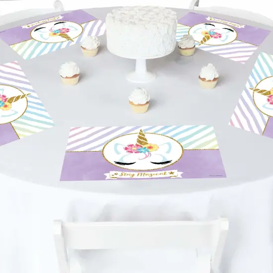 Big Dot of Happiness Rainbow Unicorn - Paper Magical Unicorn Birthday Party Coloring Sheets - Activity Placemats - Set of 16 {4}