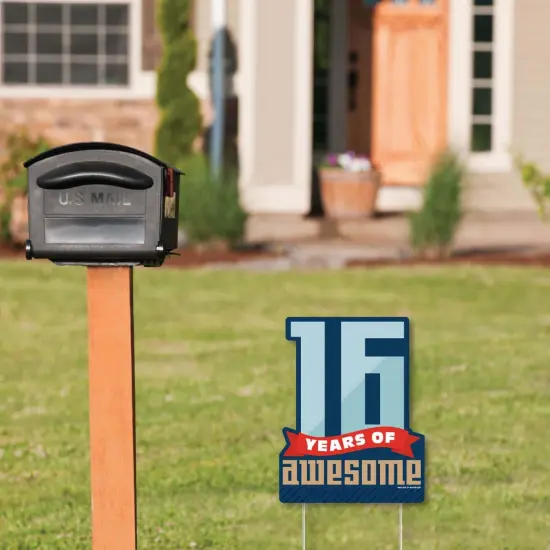 Big Dot of Happiness Boy 16th Birthday - Outdoor Lawn Sign - Sweet Sixteen Birthday Party Yard Sign - 1 Piece {3}