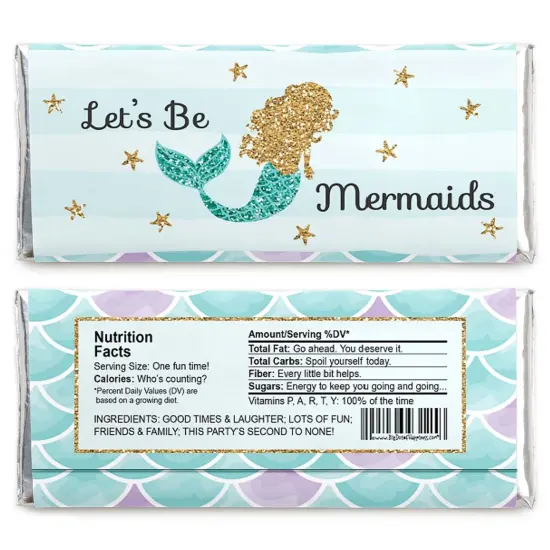 Big Dot of Happiness Let's Be Mermaids - Candy Bar Wrappers Baby Shower or Birthday Party Favors - Set of 24 {3}