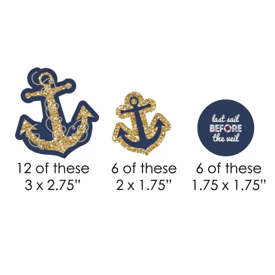 Big Dot of Happiness Last Sail Before the Veil Paper Straw Decor - Nautical Bridal Shower and Bachelorette Party Striped Decorative Straws - Set of 24 {3}