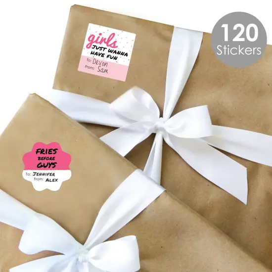 Big Dot of Happiness Be My Galentine - Assorted Galentine's & Valentine's Day Party Gift Tag Labels - To and From Stickers - 12 Sheets - 120 Stickers {3}