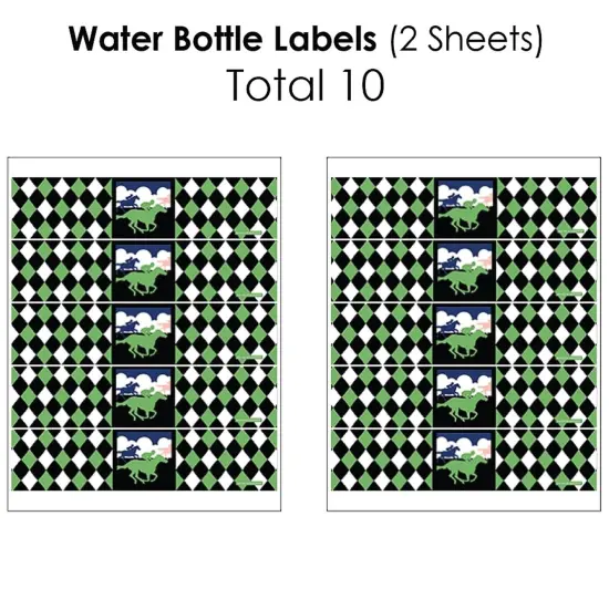 Big Dot of Happiness Kentucky Horse Derby - Mini Wine Bottle, Wine Bottle & Water Bottle Labels - Horse Race Party Decors - Beverage Bar Kit - 34 Pcs {7}