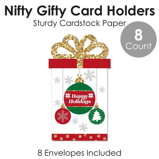 Big Dot of Happiness Ornaments - Holiday and Christmas Party Money and Gift Card Sleeves - Nifty Gifty Card Holders - 8 Ct {6}