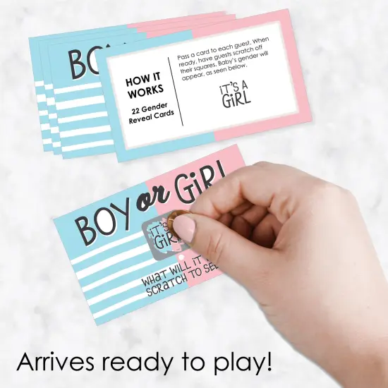 Big Dot of Happiness Girl Baby Gender Reveal - Team Boy or Girl Party Game Scratch Off Cards - Baby Shower Game - 22 Count {3}