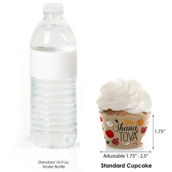 Big Dot of Happiness Rosh Hashanah - New Year Decorations - Party Cupcake Wrappers - Set of 12 {4}