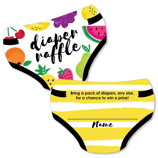 Big Dot of Happiness Tutti Fruity - Diaper Shaped Raffle Ticket Inserts - Frutti Summer Baby Shower Activities - Diaper Raffle Game - Set of 24 {1}