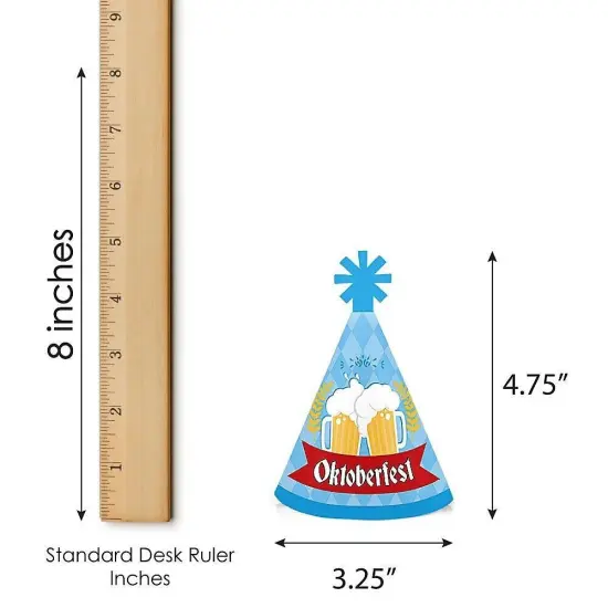 Big Dot of Happiness Oktoberfest - Mini Cone Beer Festival Hats - Small Little Party Hats - Set of 8 {7}