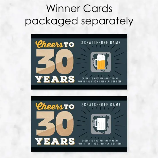 Big Dot of Happiness Cheers and Beers to 30 Years - 30th Birthday Party Game Scratch Off Cards - 22 Count {4}