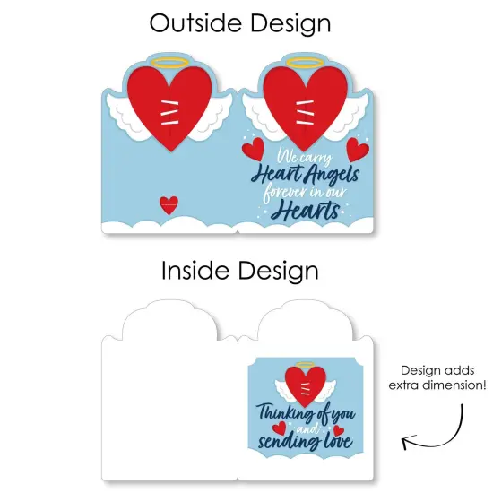 Big Dot of Happiness Heart Angel - Sympathy Giant Greeting Card - Big Shaped Jumborific Card {7}