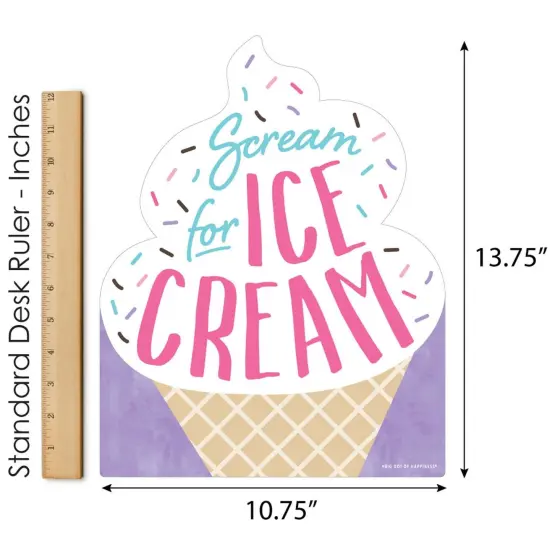Big Dot of Happiness Scoop Up The Fun - Ice Cream - Outdoor Lawn Sign - Sprinkles Party Yard Sign - 1 Piece {6}