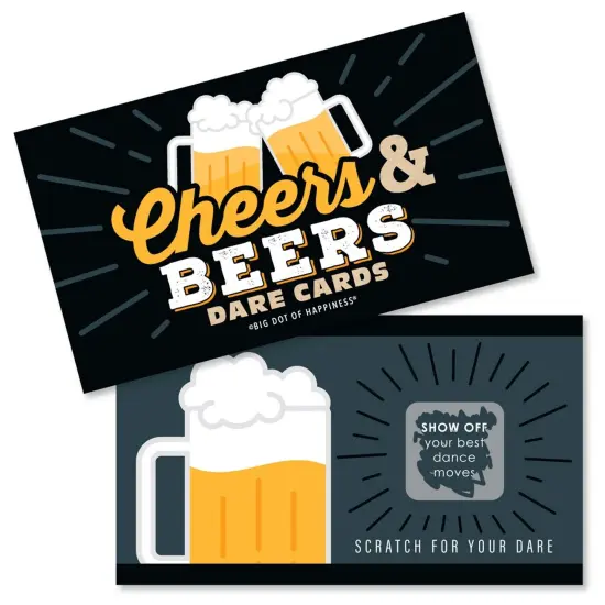Big Dot of Happiness Cheers and Beers Happy Birthday - Birthday Party Game Scratch Off Dare Cards - 22 Count {1}