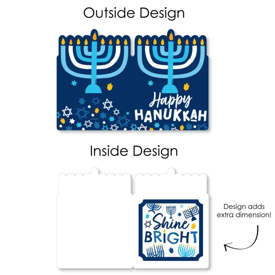 Big Dot of Happiness Hanukkah Menorah - Happy Chanukah Holiday Giant Greeting Card - Big Shaped Jumborific Card - 16.5 x 22 inches {7}
