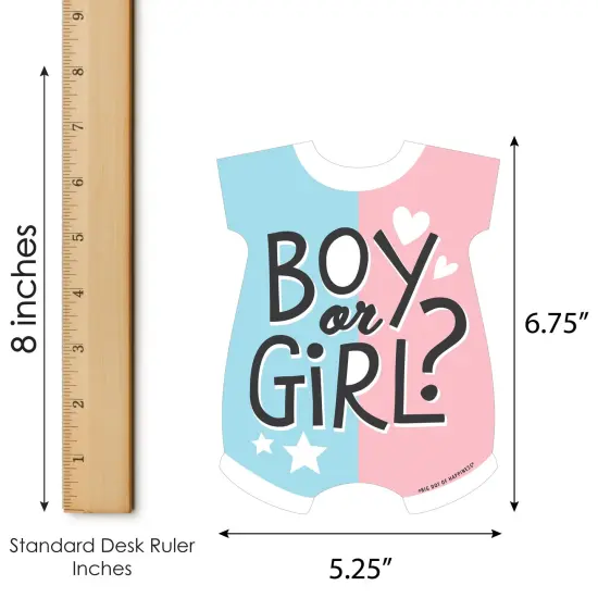 Big Dot of Happiness Baby Gender Reveal - Picture Bingo Cards and Markers - Team Boy or Girl Baby Shower Shaped Bingo Game - Set of 18 {6}