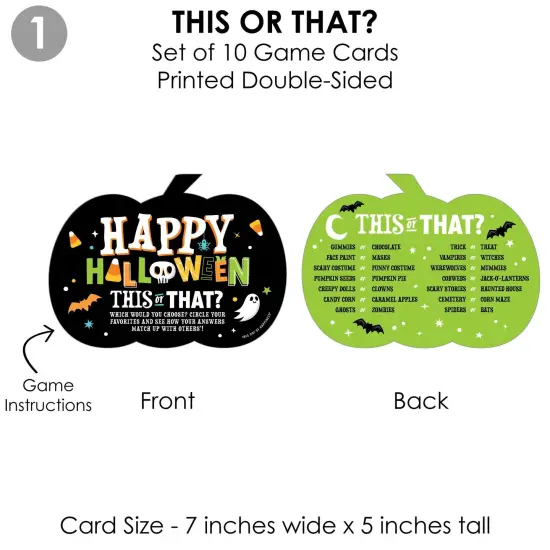 Big Dot of Happiness Jack-O'-Lantern Halloween - 4 Kids Halloween Party Games - 10 Cards Each - Gamerific Bundle {6}