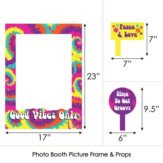 Big Dot of Happiness 60's Hippie - 1960s Groovy Party Selfie Photo Booth Picture Frame & Props - Printed on Sturdy Material {6}