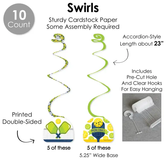 Big Dot of Happiness Let&rsquo;s Rally - Pickleball - Birthday or Retirement Party Supplies Decoration Kit - Decor Galore Party Pack - 51 Pieces {6}