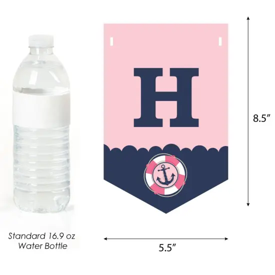 Big Dot of Happiness Ahoy - Nautical Girl - Birthday Party Bunting Banner - Anchor Party Decorations - Happy Birthday {4}