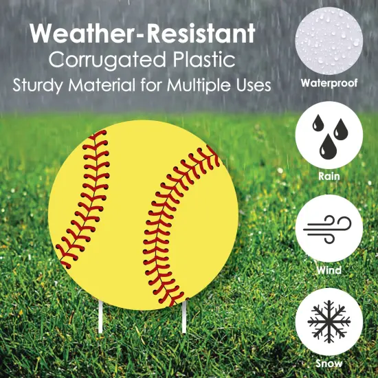 Big Dot of Happiness Grand Slam - Fastpitch Softball - Pennant & Ball Lawn Decor - Outdoor Birthday Party or Baby Shower Yard Decorations - 10 Piece {6}