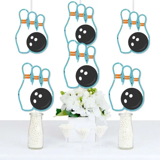 Big Dot of Happiness Strike Up The Fun - Bowling - Bowling Pins and Ball Decorations DIY Baby Shower or Birthday Party Essentials - Set of 20 {1}