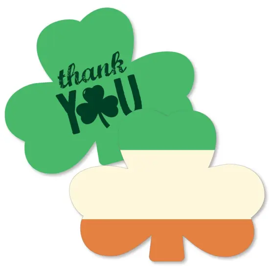 Big Dot of Happiness St. Patrick's Day - Shaped Thank You Cards - Saint Paddy's Day Party Thank You Note Cards with Envelopes - Set of 12 {1}