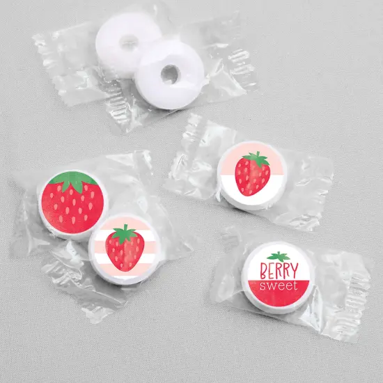 Big Dot of Happiness Berry Sweet Strawberry - Fruit Themed Birthday Party or Baby Shower Round Candy Sticker Favors Labels Fits Chocolate Candy 108 Ct {4}
