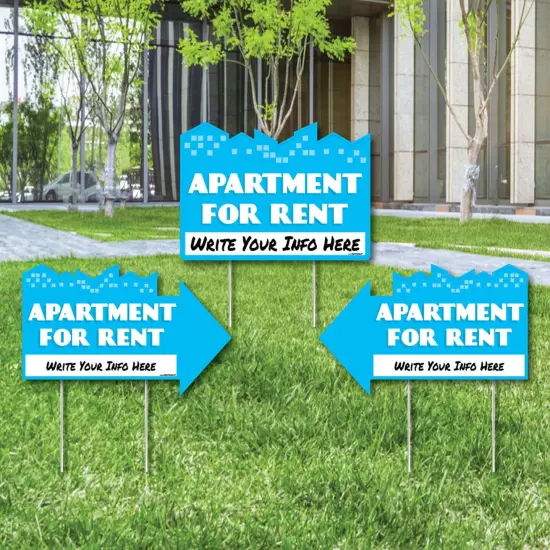 Big Dot of Happiness Apartment for Rent - Yard Sign with Stakes - Double Sided Outdoor Lawn Sign - Set of 3 {1}